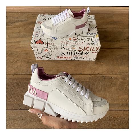 tenis dolce gabbana branco e rosa